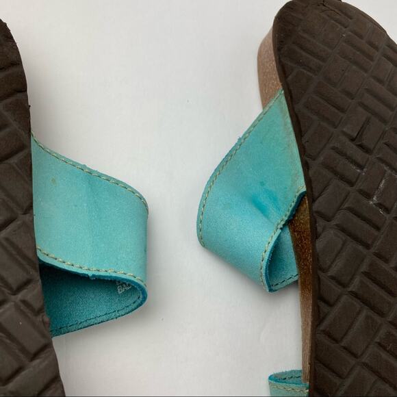 Aqua Leather Comfort Bed Toe Sandal Women’s Size 7 W - Picture 8 of 14